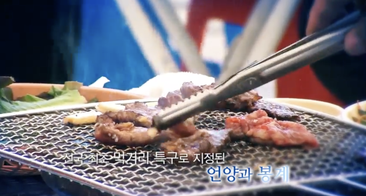 방송 화면: 언양·봉계 한우특구 소개